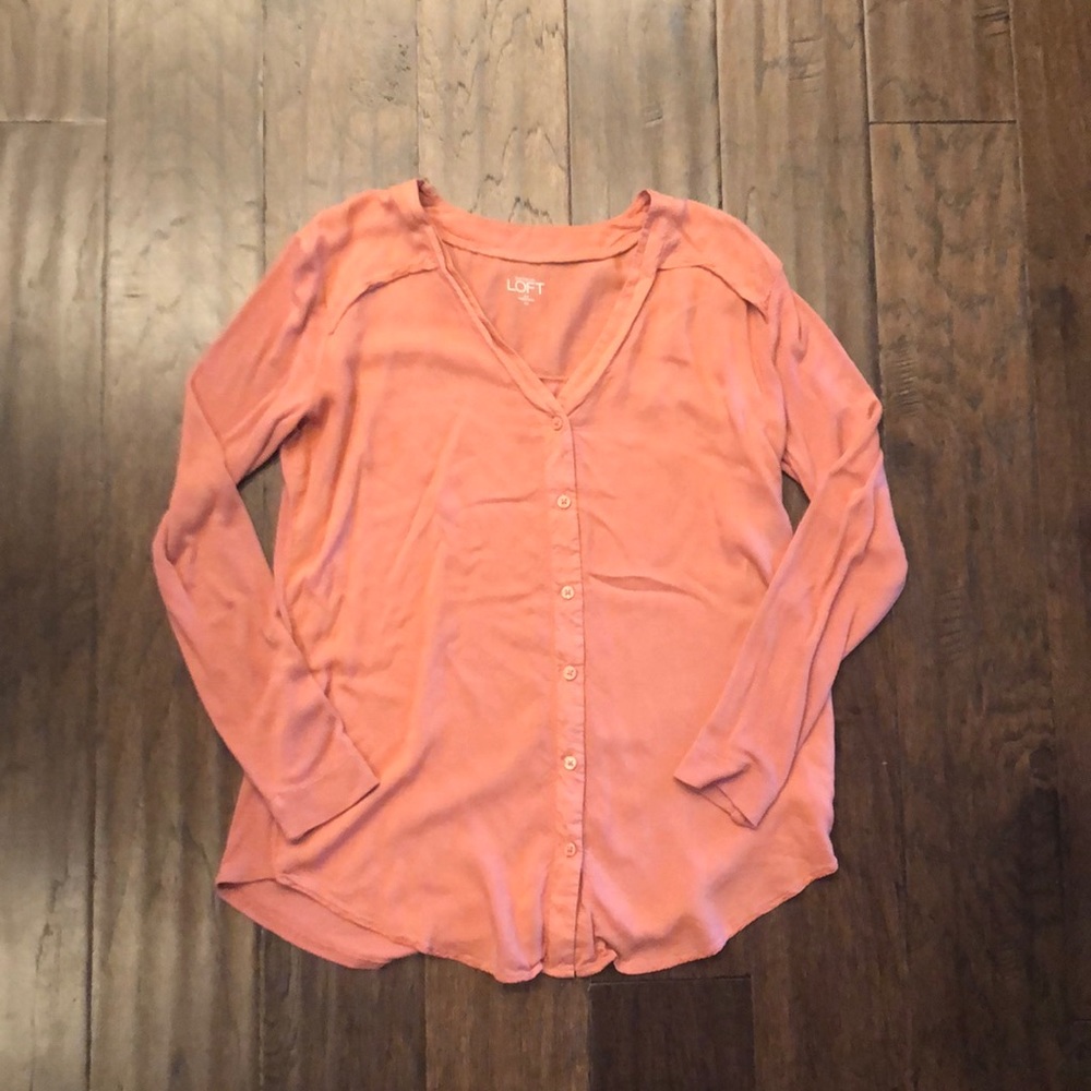 LOFT Rose Button-up Shirt